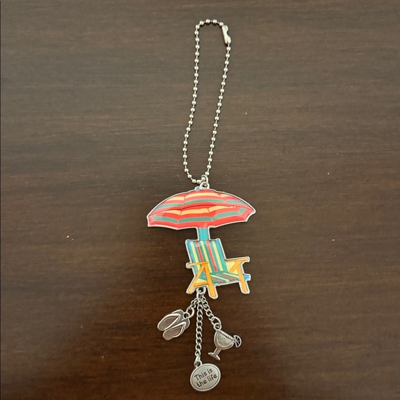 Colorful Beach Chair Rear View Mirror Accessory / Keychain - Picture 2 of 4